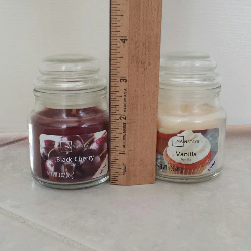 2 Mainstays Mini Jar Candles with lids